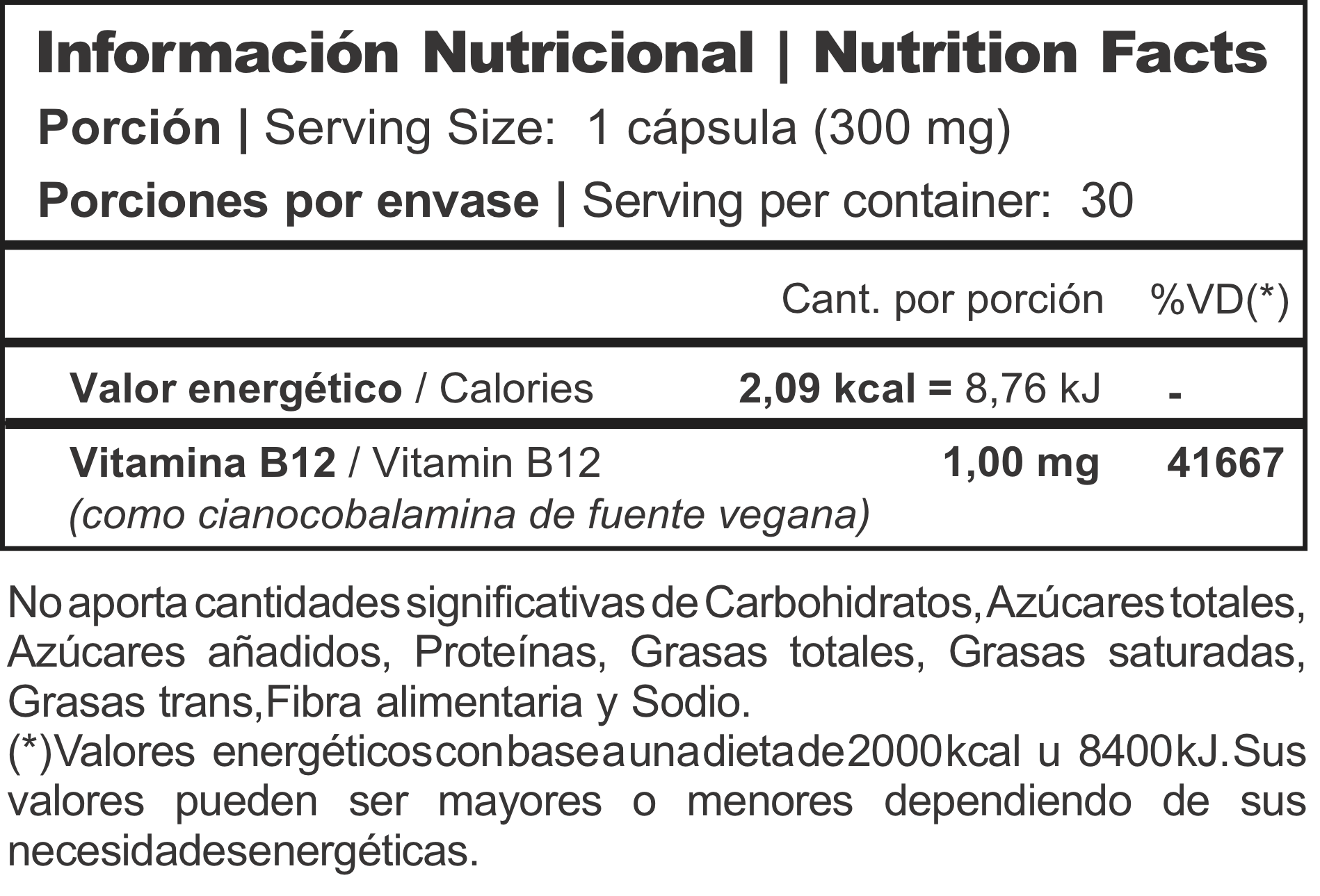 Informacion nutricional